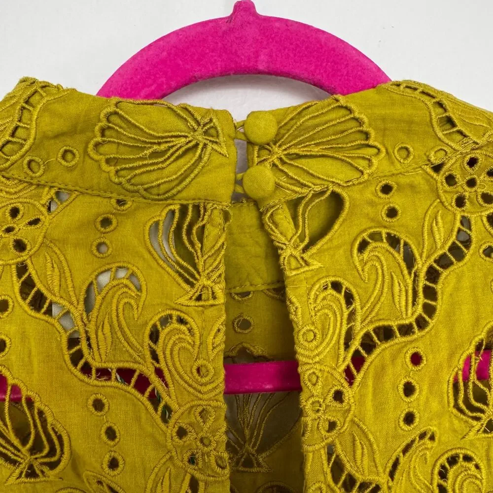 Farm Rio Yellow Lace Blouse